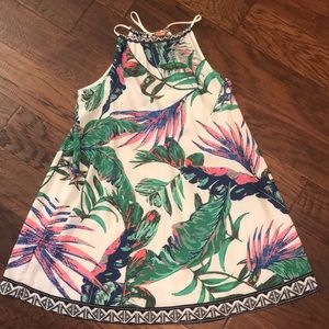 Tropical print trapeze style dress!